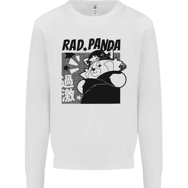 Rad Red Panda Japanese Cool Kids Sweatshirt Jumper White
