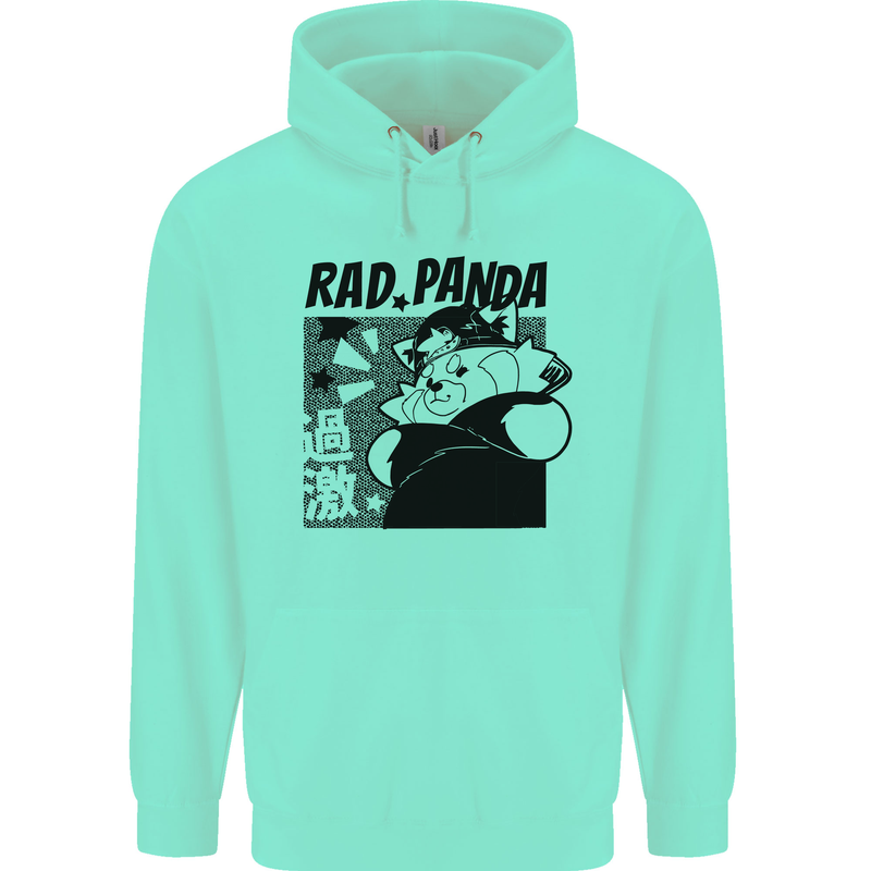 Rad Red Panda Japanese Cool Mens 80% Cotton Hoodie Peppermint