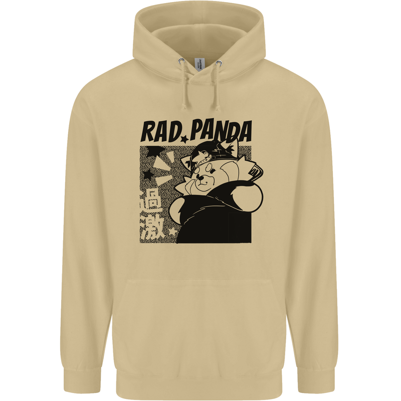 Rad Red Panda Japanese Cool Mens 80% Cotton Hoodie Sand