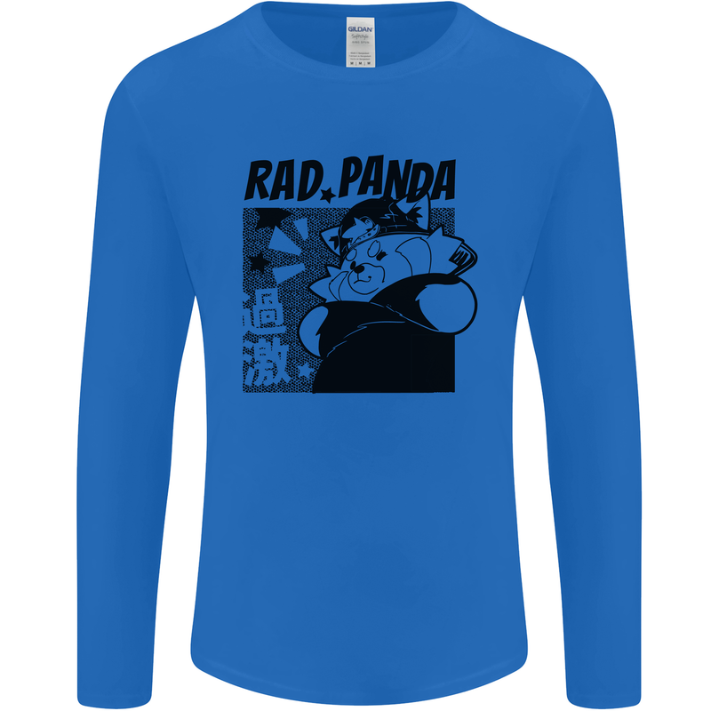 Rad Red Panda Japanese Cool Mens Long Sleeve T-Shirt Royal Blue
