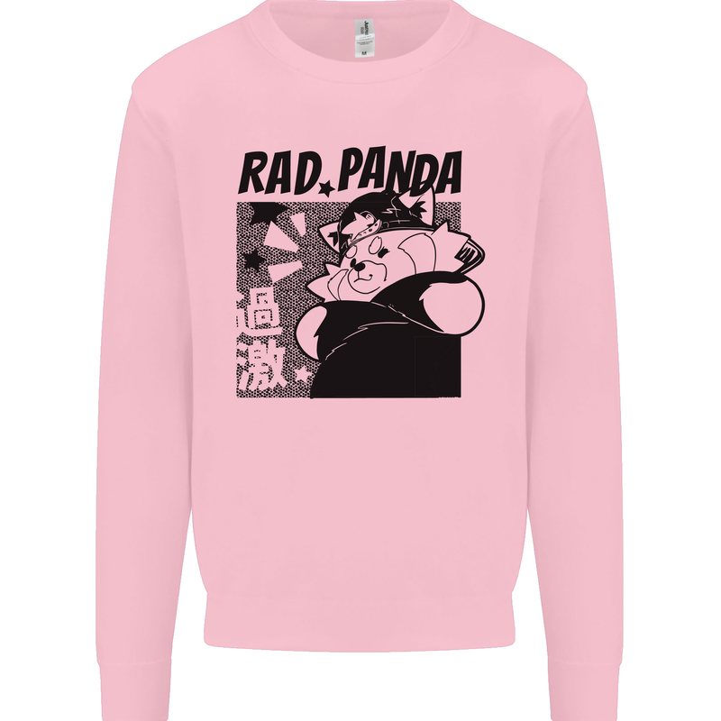 Rad Red Panda Japanese Cool Mens Sweatshirt Jumper Light Pink
