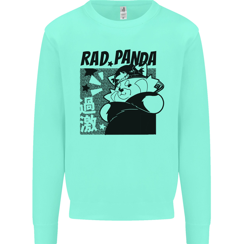 Rad Red Panda Japanese Cool Mens Sweatshirt Jumper Peppermint