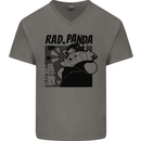 Rad Red Panda Japanese Cool Mens V-Neck Cotton T-Shirt Charcoal