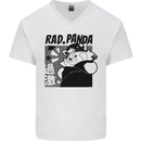 Rad Red Panda Japanese Cool Mens V-Neck Cotton T-Shirt White
