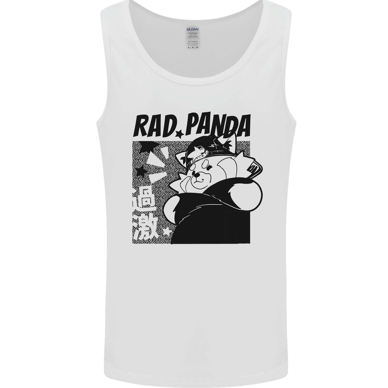 Rad Red Panda Japanese Cool Mens Vest Tank Top White