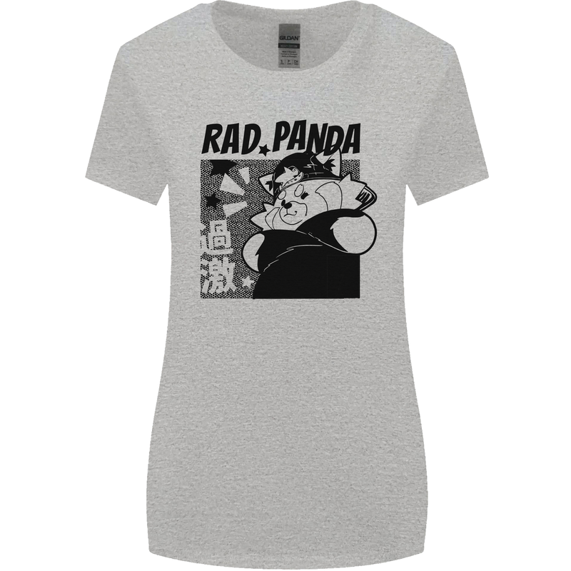 Rad Red Panda Japanese Cool Womens Wider Cut T-Shirt Sports Grey