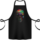 Radiantly Coloured Skull Cotton Apron 100% Organic Black
