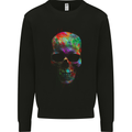 Radiantly Coloured Skull Kids Sweatshirt Jumper Black