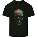 Radiantly Coloured Skull Kids T-Shirt Childrens Black
