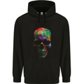 Radiantly Coloured Skull Mens Hoodie Black
