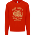 Railway Train Trainspotter Trianspotting Kids Sweatshirt Jumper Bright Red