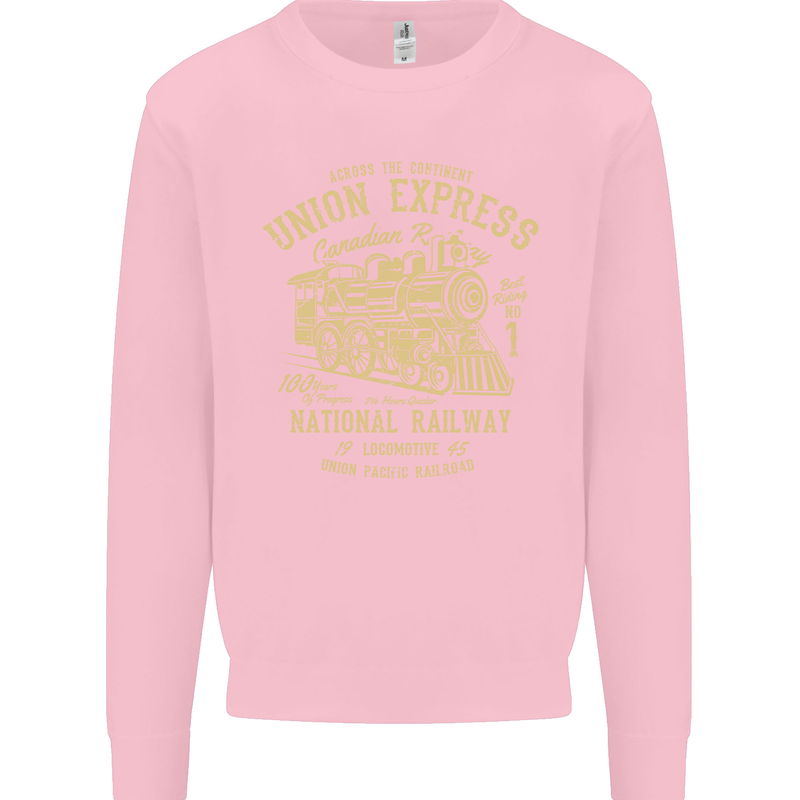 Railway Train Trainspotter Trianspotting Kids Sweatshirt Jumper Light Pink