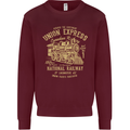 Railway Train Trainspotter Trianspotting Kids Sweatshirt Jumper Maroon