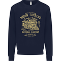 Railway Train Trainspotter Trianspotting Kids Sweatshirt Jumper Navy Blue