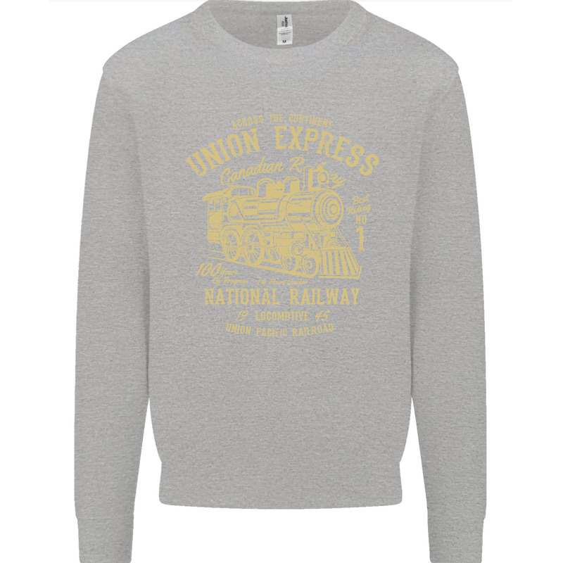 Railway Train Trainspotter Trianspotting Kids Sweatshirt Jumper Sports Grey