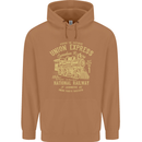 Railway Train Trainspotter Trianspotting Mens 80% Cotton Hoodie Caramel Latte