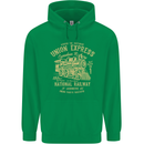 Railway Train Trainspotter Trianspotting Mens 80% Cotton Hoodie Irish Green