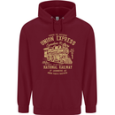 Railway Train Trainspotter Trianspotting Mens 80% Cotton Hoodie Maroon