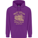 Railway Train Trainspotter Trianspotting Mens 80% Cotton Hoodie Purple