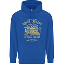 Railway Train Trainspotter Trianspotting Mens 80% Cotton Hoodie Royal Blue