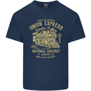 Railway Train Trainspotter Trianspotting Mens Cotton T-Shirt Tee Top Navy Blue