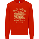 Railway Train Trainspotter Trianspotting Mens Sweatshirt Jumper Bright Red