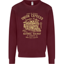 Railway Train Trainspotter Trianspotting Mens Sweatshirt Jumper Maroon