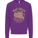 Railway Train Trainspotter Trianspotting Mens Sweatshirt Jumper Purple