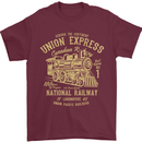 Railway Train Trainspotter Trianspotting Mens T-Shirt Cotton Gildan Maroon