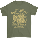 Railway Train Trainspotter Trianspotting Mens T-Shirt Cotton Gildan Military Green