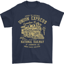 Railway Train Trainspotter Trianspotting Mens T-Shirt Cotton Gildan Navy Blue