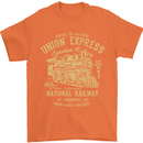 Railway Train Trainspotter Trianspotting Mens T-Shirt Cotton Gildan Orange
