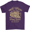Railway Train Trainspotter Trianspotting Mens T-Shirt Cotton Gildan Purple