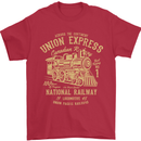 Railway Train Trainspotter Trianspotting Mens T-Shirt Cotton Gildan Red