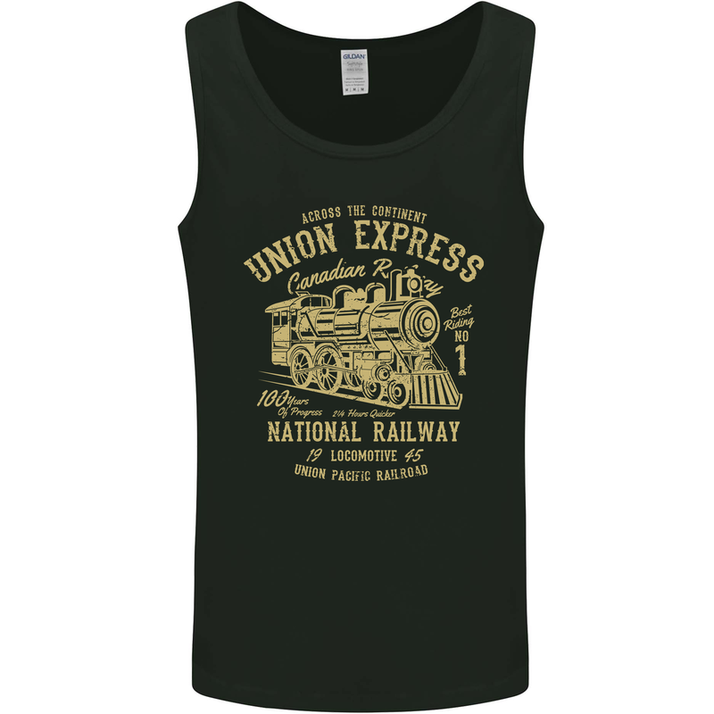 Railway Train Trainspotter Trianspotting Mens Vest Tank Top Black
