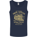 Railway Train Trainspotter Trianspotting Mens Vest Tank Top Navy Blue