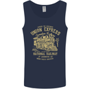 Railway Train Trainspotter Trianspotting Mens Vest Tank Top Navy Blue