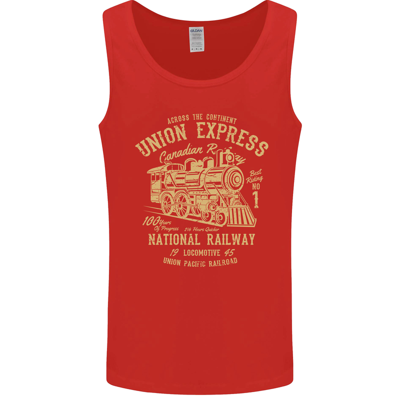 Railway Train Trainspotter Trianspotting Mens Vest Tank Top Red