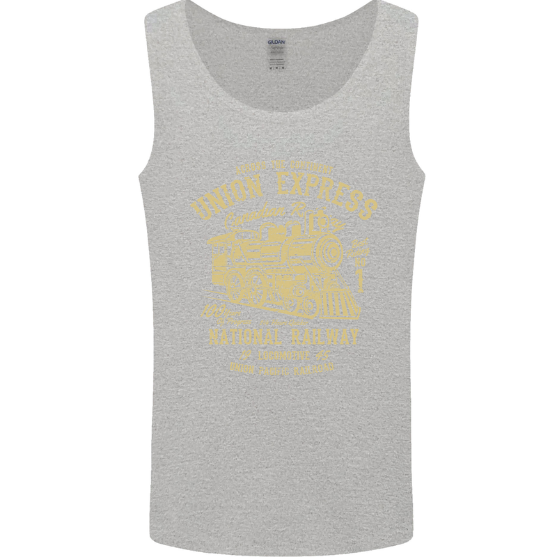 Railway Train Trainspotter Trianspotting Mens Vest Tank Top Sports Grey