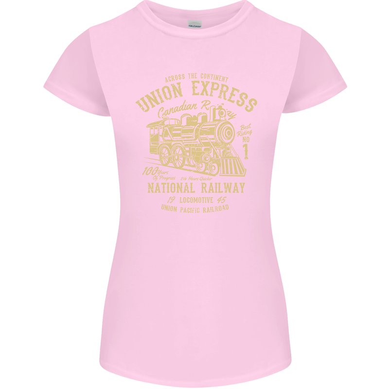 Railway Train Trainspotter Trianspotting Womens Petite Cut T-Shirt Light Pink