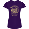 Railway Train Trainspotter Trianspotting Womens Petite Cut T-Shirt Purple