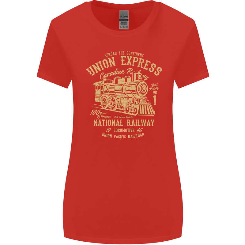 Railway Train Trainspotter Trianspotting Womens Wider Cut T-Shirt Red