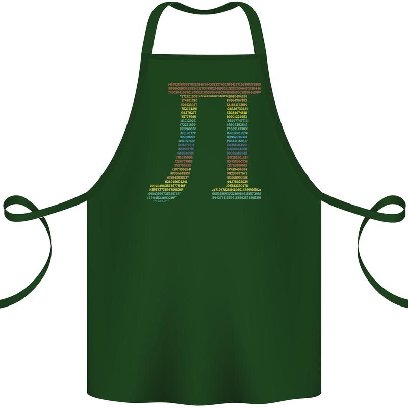 Rainbow Pie Day Maths Mathematics LGBT Cotton Apron 100% Organic Forest Green