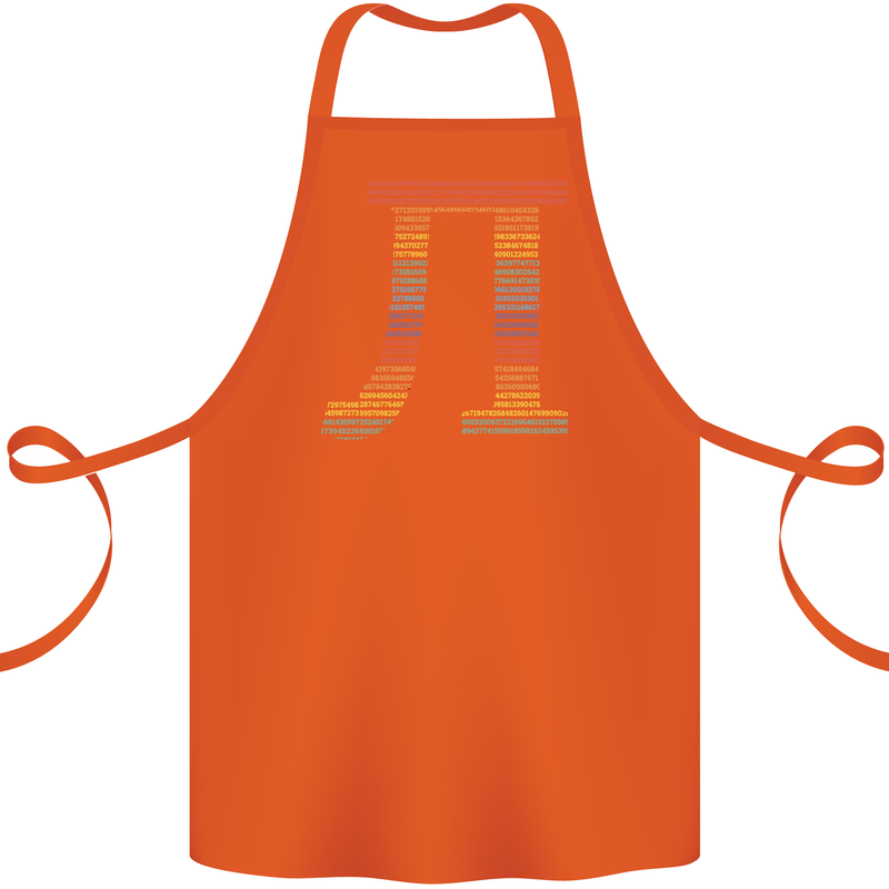 Rainbow Pie Day Maths Mathematics LGBT Cotton Apron 100% Organic Orange