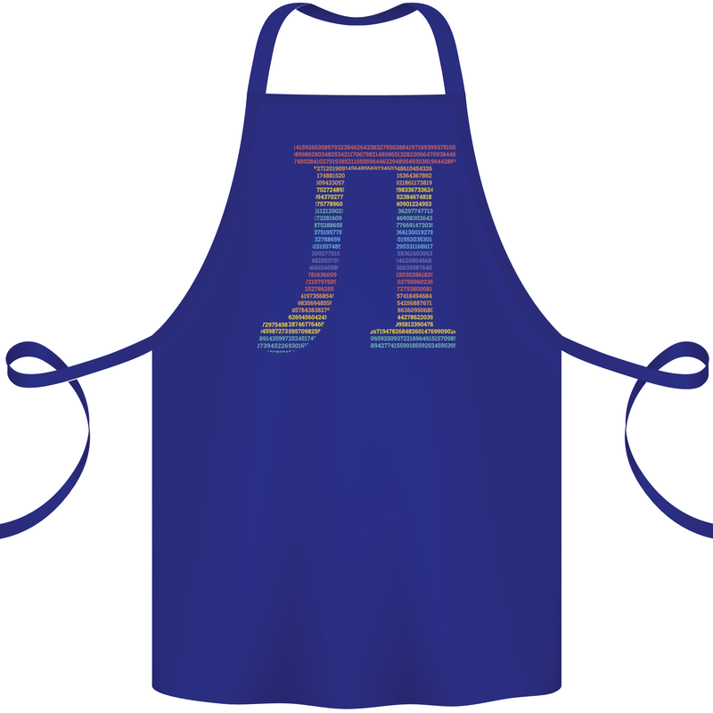 Rainbow Pie Day Maths Mathematics LGBT Cotton Apron 100% Organic Royal Blue