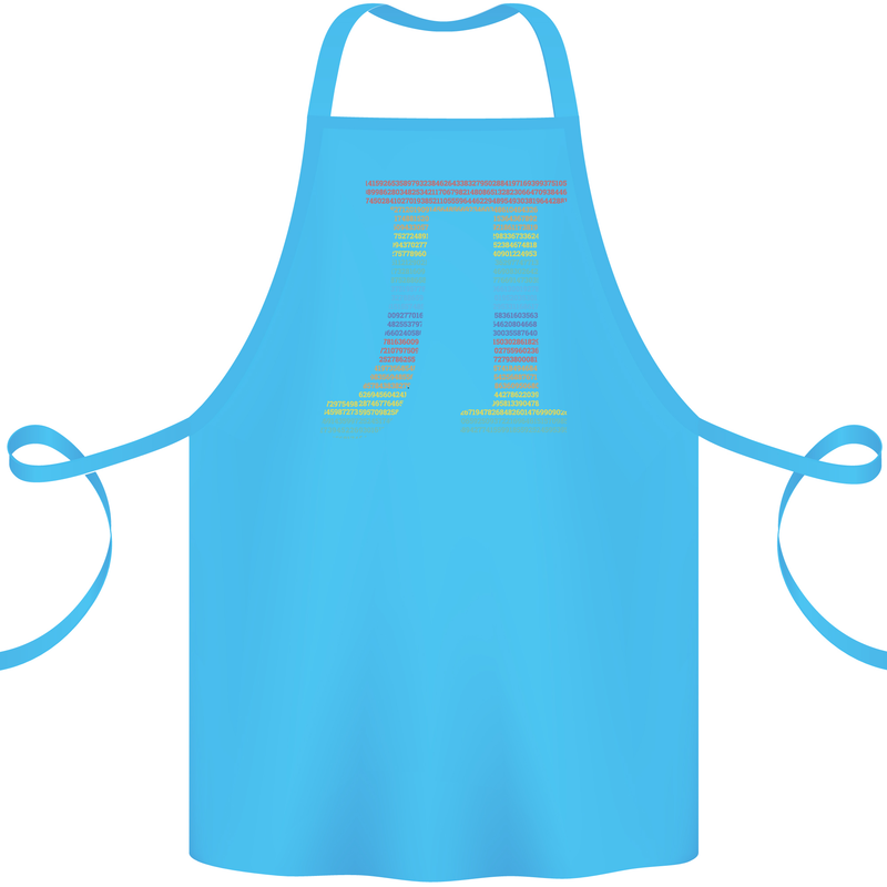 Rainbow Pie Day Maths Mathematics LGBT Cotton Apron 100% Organic Turquoise