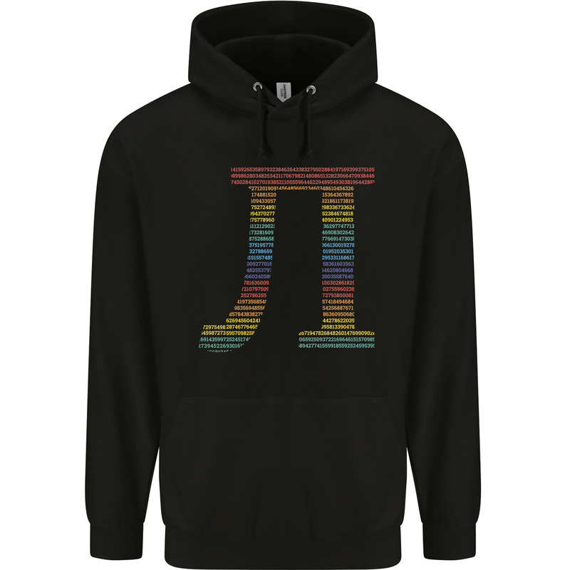 Rainbow Pie Day Maths Mathematics LGBT Mens 80% Cotton Hoodie Black
