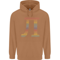Rainbow Pie Day Maths Mathematics LGBT Mens 80% Cotton Hoodie Caramel Latte