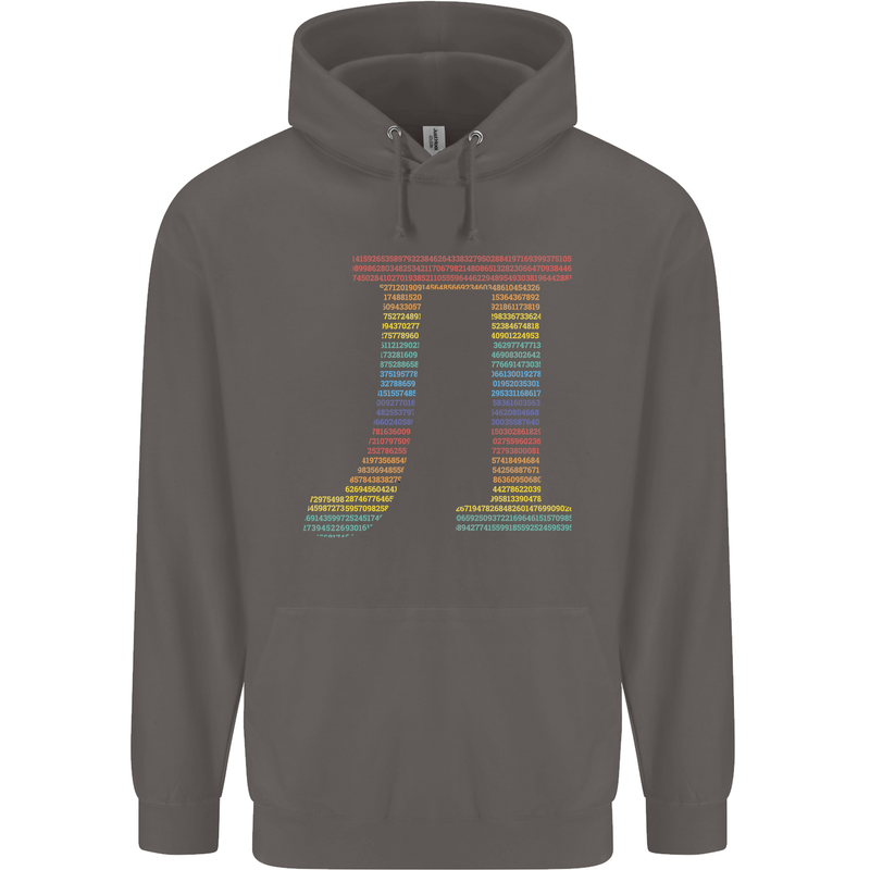 Rainbow Pie Day Maths Mathematics LGBT Mens 80% Cotton Hoodie Charcoal