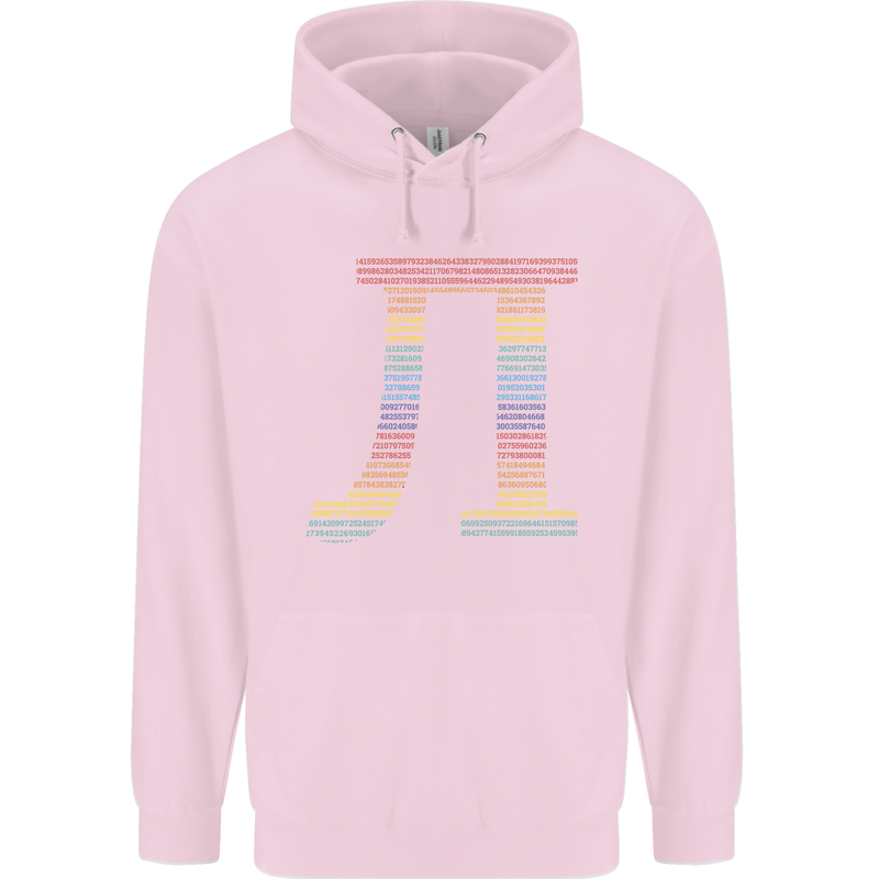Rainbow Pie Day Maths Mathematics LGBT Mens 80% Cotton Hoodie Light Pink